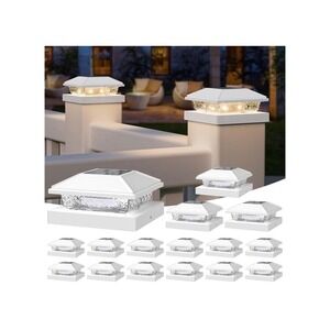 NIORSUN Solar Post Cap Lights 16 Pack Warm White‎ LED 4x4 5x5 Deck Fence Outdoor